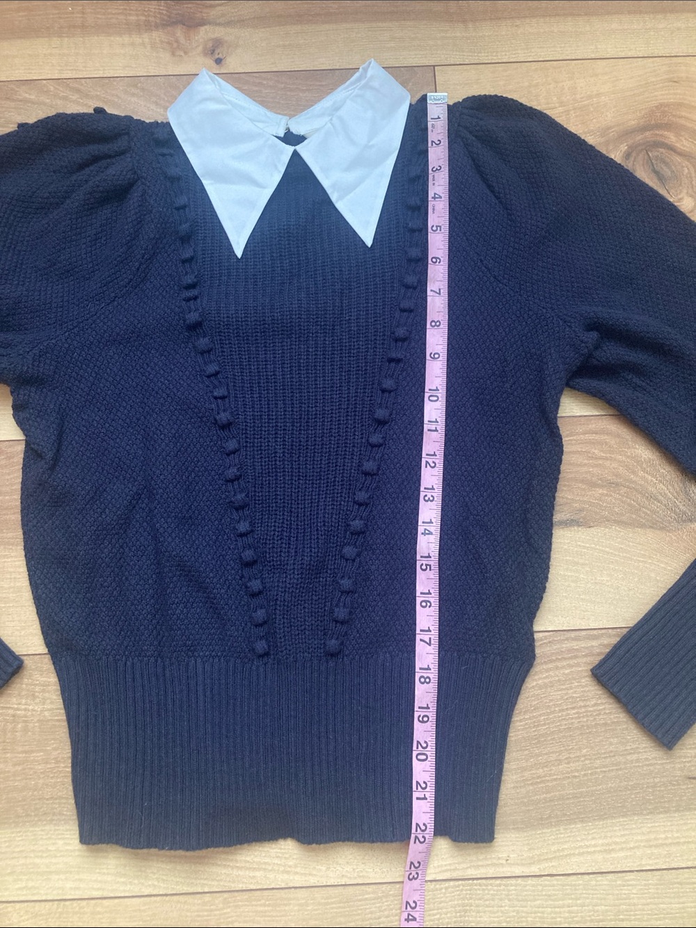 Ted Baker Navy Aledina Puff Sleeve Sweater - Picture 7 of 9